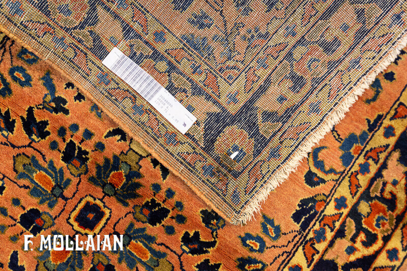 قالیچه کوچک آنتیک ایرانی ساروق زمینه صورتی کد:۳۰۰۴۸۰۰۰